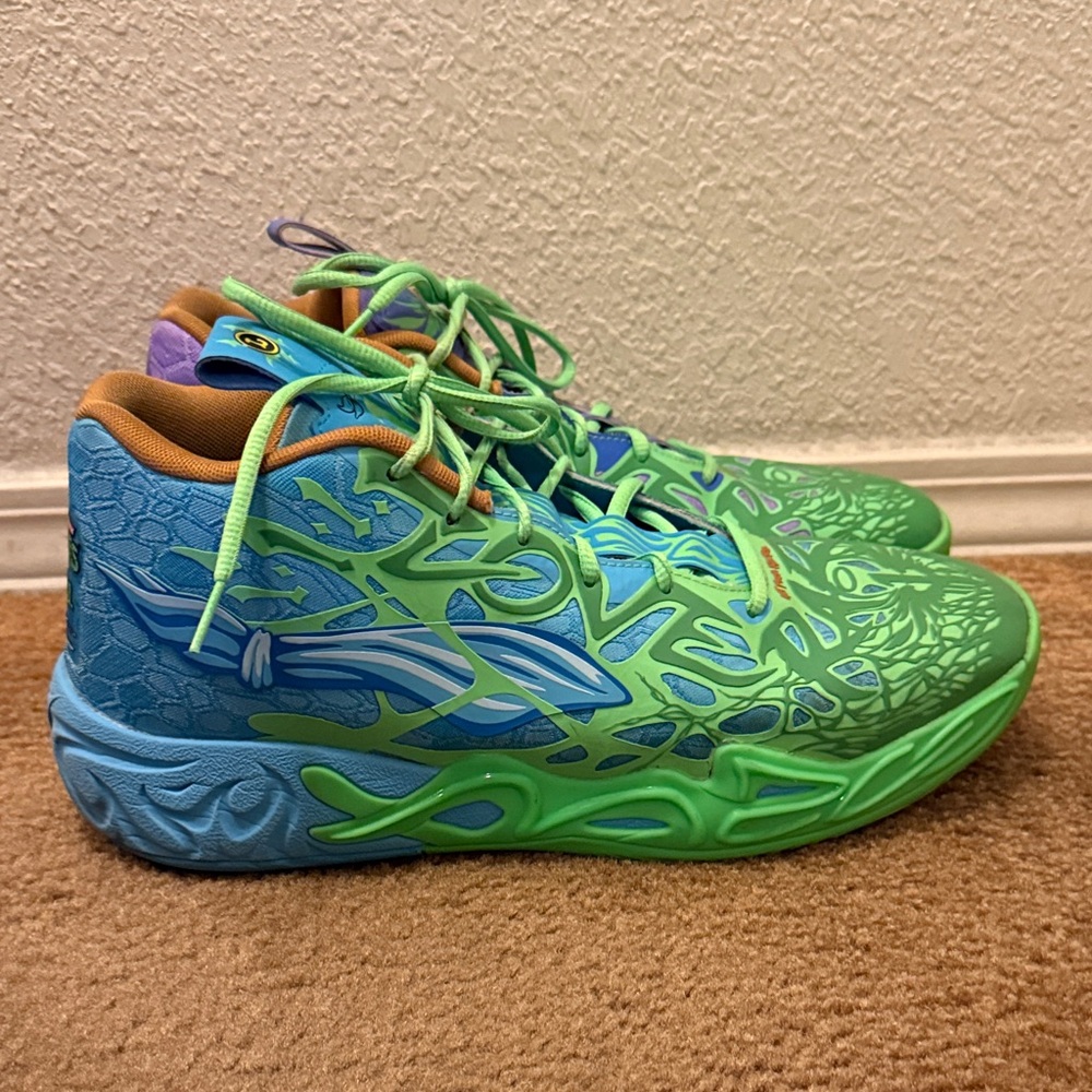 MB.04 TMNT L & D Green-Blue Basketball Shoes Size 11.5 - Picture 4 of 9